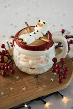 Mok Kerstman 450 ml Wit Rood Keramiek Theemok