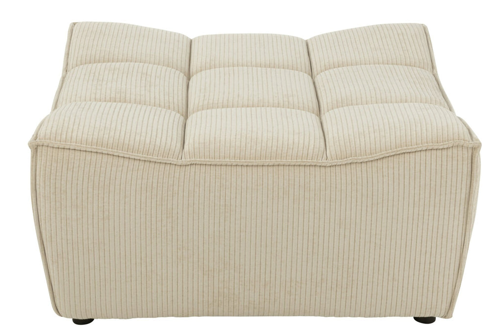 J-Line poef Grid - populierenhout/schuim - beige