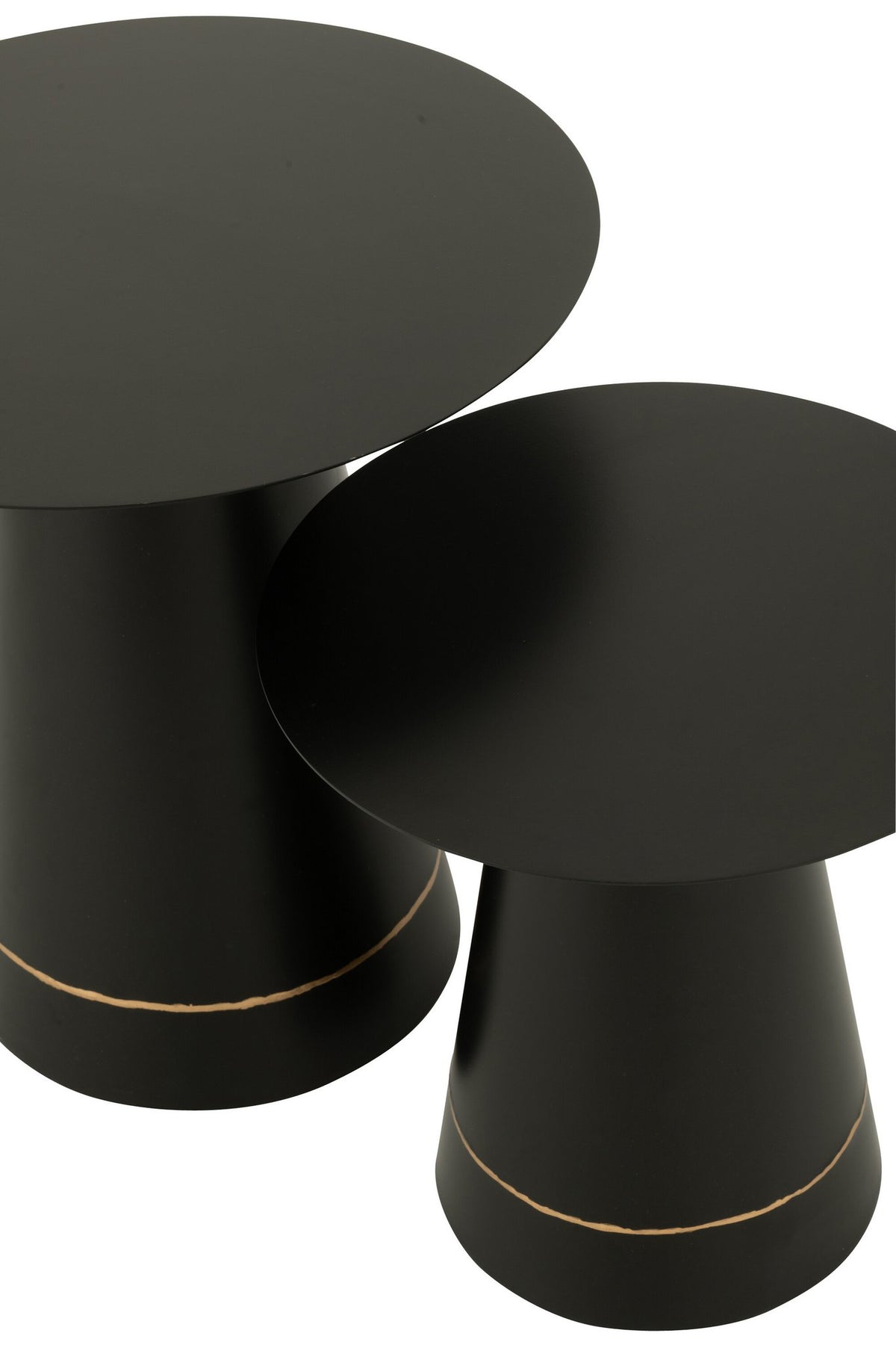 J-Line bijzettafel - ijzer - zwart/goud - set van 2