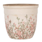 Bloempot Ø 18x17 cm Beige Keramiek Bloemen
