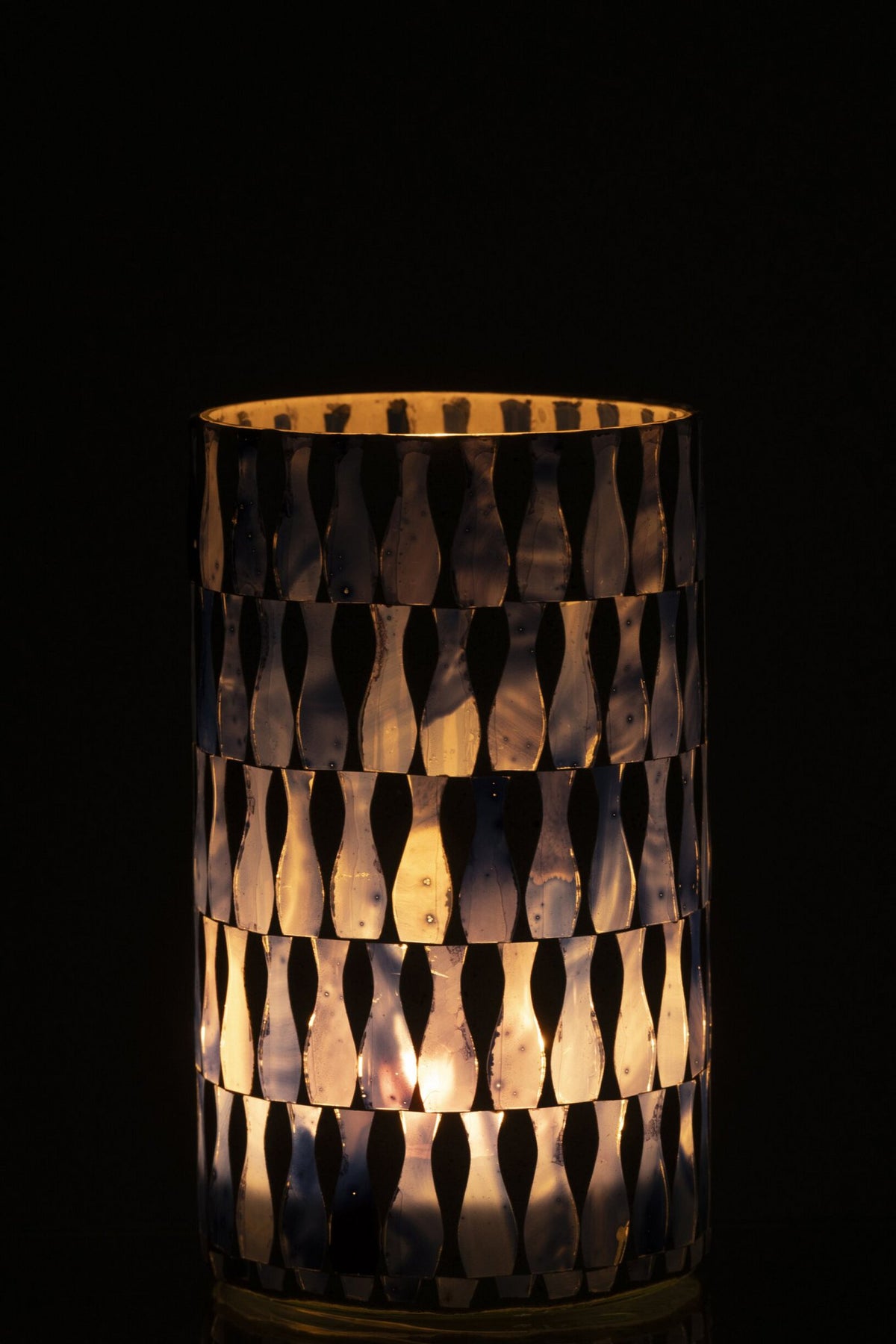 J-Line kaarshouder - glas - blauw/wit - L
