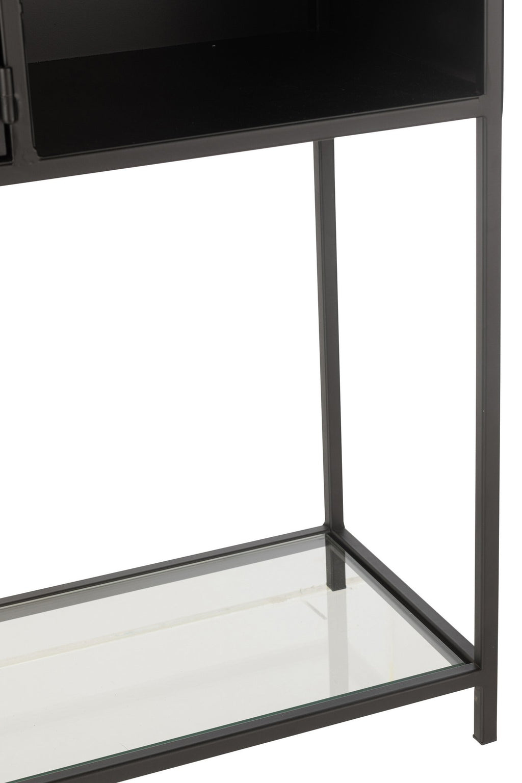 J-Line rek - metaal/glas - zwart