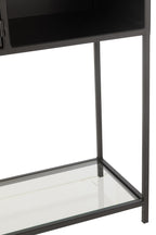 J-Line rek - metaal/glas - zwart