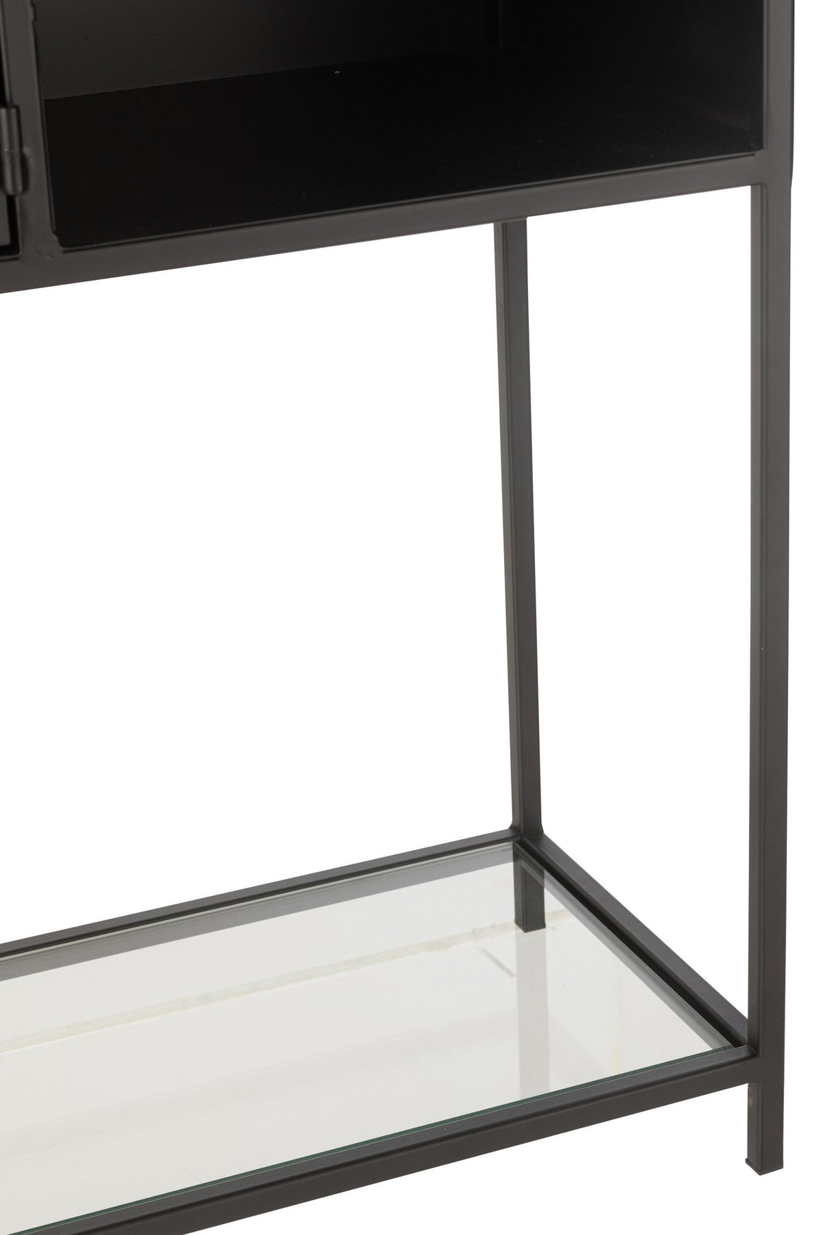 J-Line rek - metaal/glas - zwart