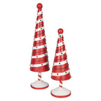 Kerstdecoratie Beeld Kerstboom Ø 12x36 cm Rood Wit Metaal
