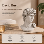 Witte David Bust Sculpture Michelangelo Geïnspireerd Klassiek Standbeeld voor Home Decor