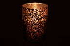 J-Line Windlicht - glas - kerstrood/grijs - L
