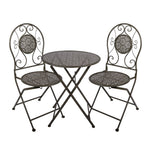 Bistroset Bistrotafel Bistrostoel 3-delig Ø 60x71 / 50x40x93 cm Groen Metaal
