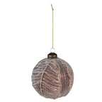 Kerstbal Set van 2 Ø 10 / Ø 8 cm Bruin Glas Kerstboomversiering