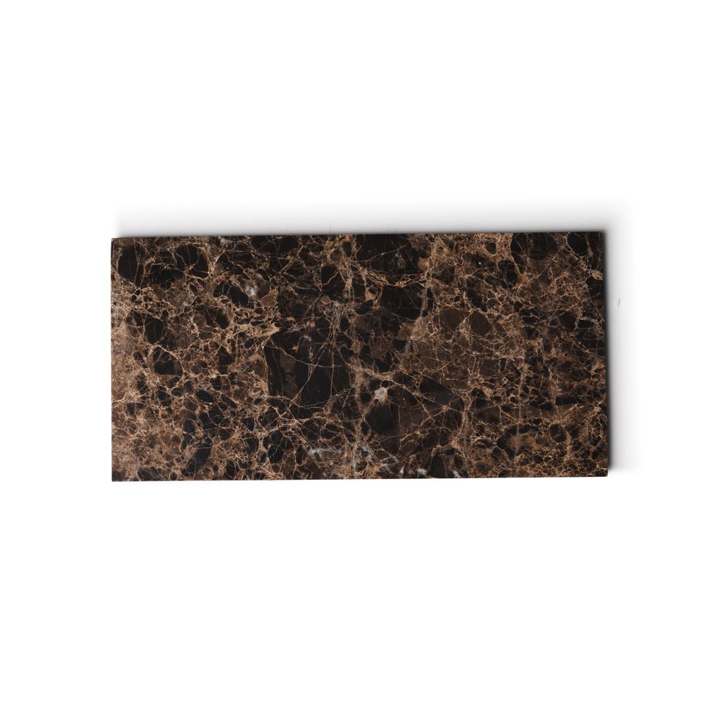 Marmer dienblad rechthoek M bruin 15x30cm