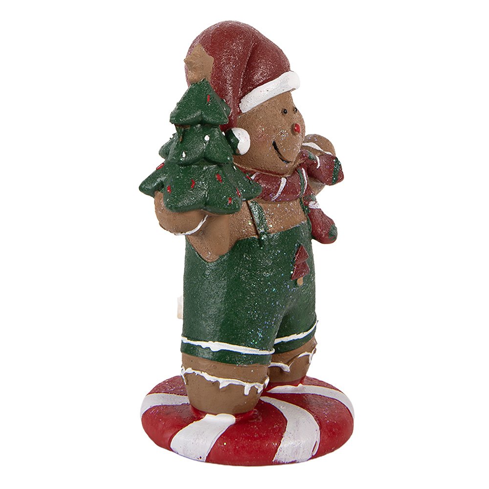 Kerstdecoratie Beeld Gingerbread man 12x11x21 cm Bruin Kunststof