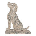 Decoratie Beeld Hond 16x8x19 cm Grijs Metaal