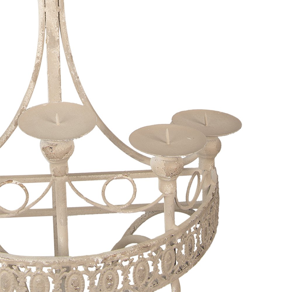 Kandelaar 44x19x143 cm Beige Metaal Wanddecoratie