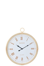 J-Line klok Kyr - jute - naturel/wit - medium - Ø 55.5 cm