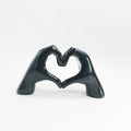 Polyresin hand hart zwart