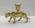 Polyresin kandelaar panter goud