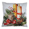 Sierkussen 43x43 cm Wit Polyester Kerst Kussenhoes met Kussenvulling