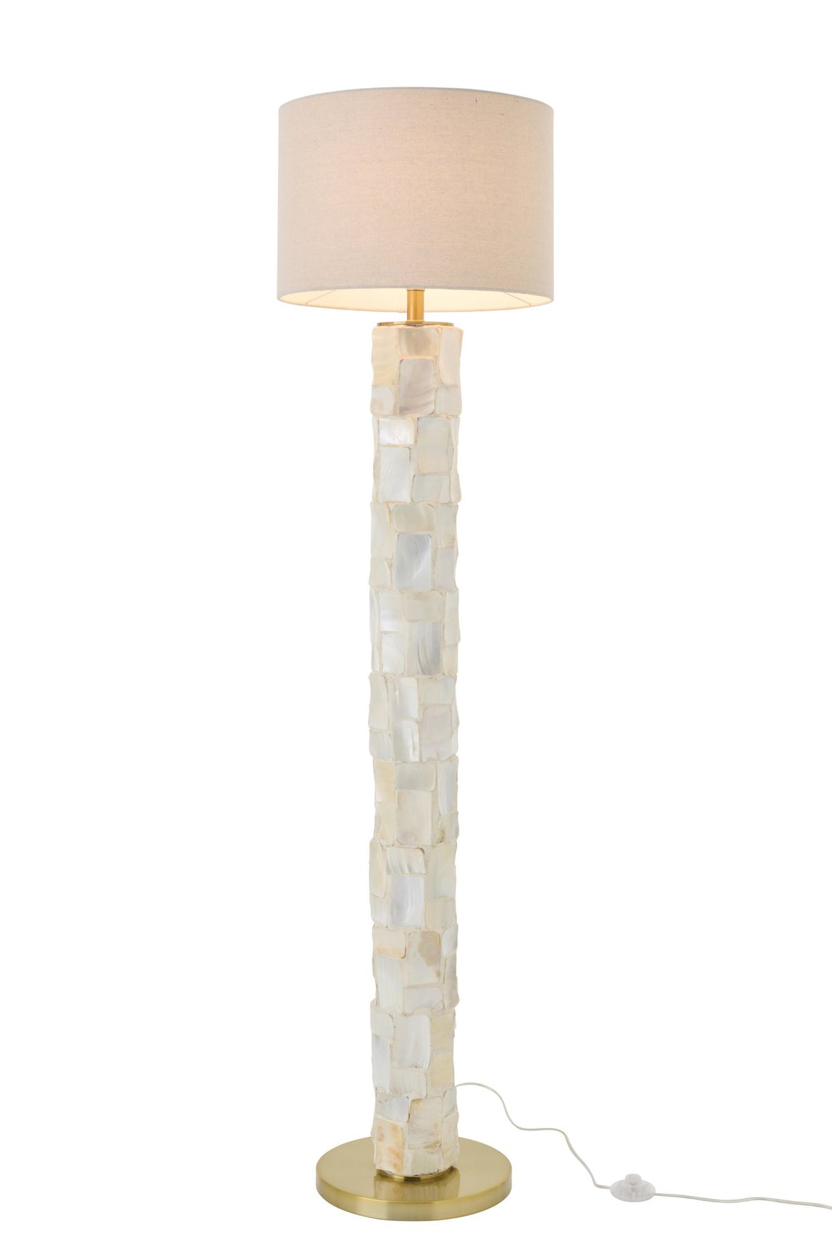 J-Line vloerlamp Pareleffect - schelpen - wit/beige