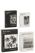 J-Line boekdoos - papier - wit/zwart - set van 4