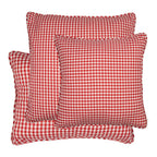 Kussen katoen rood ruit 55x55cm