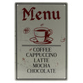 Koffiekaart Retro Wandbord 30x20