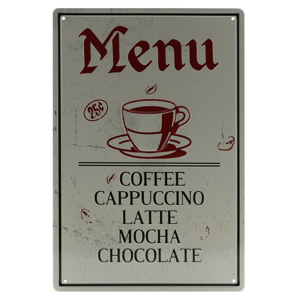 Koffiekaart Retro Wandbord 30x20