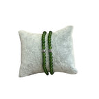 Set van twee dames armbanden groene Agaat 4mm