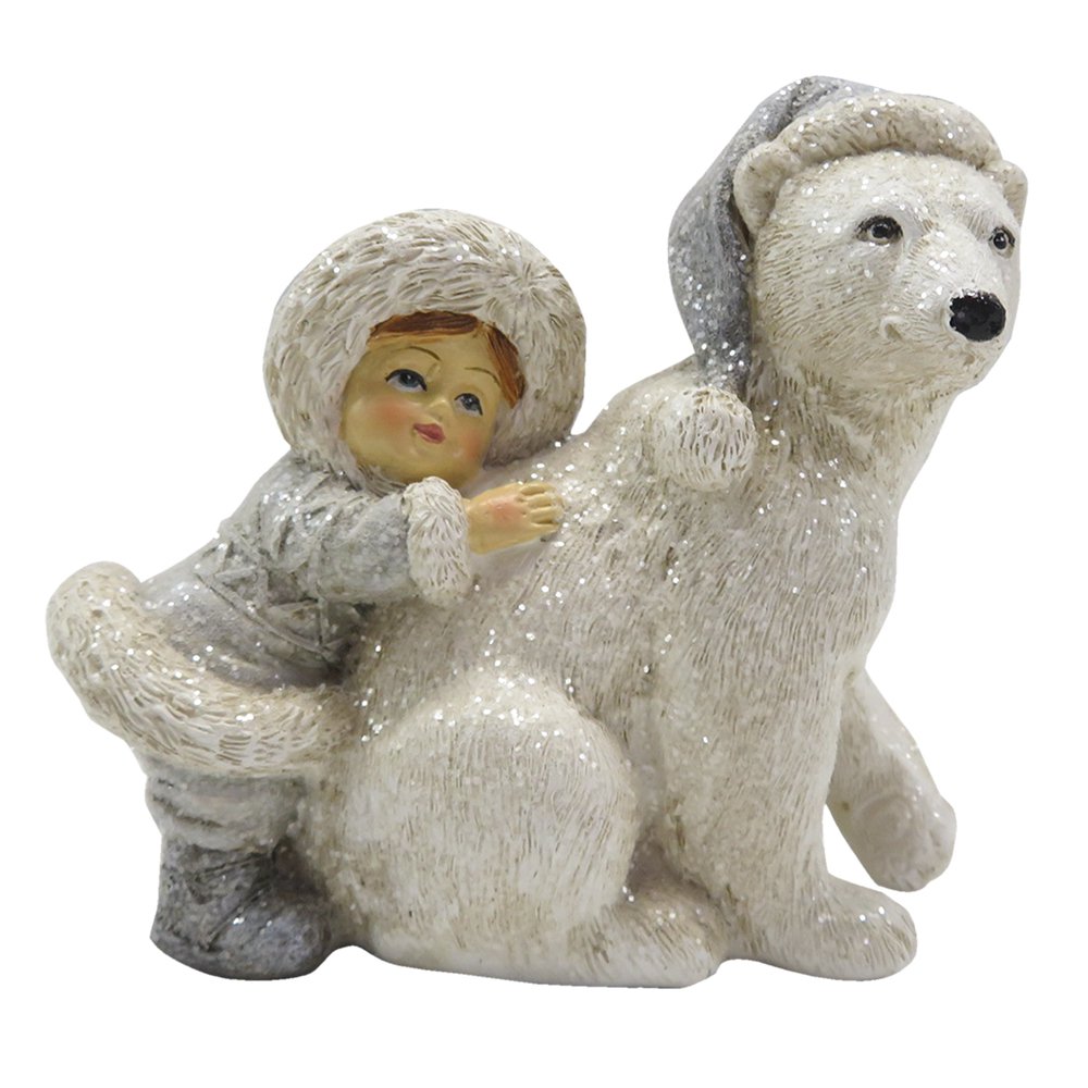 Beeld Kind 11 cm Wit Polyresin Kerstdecoratie