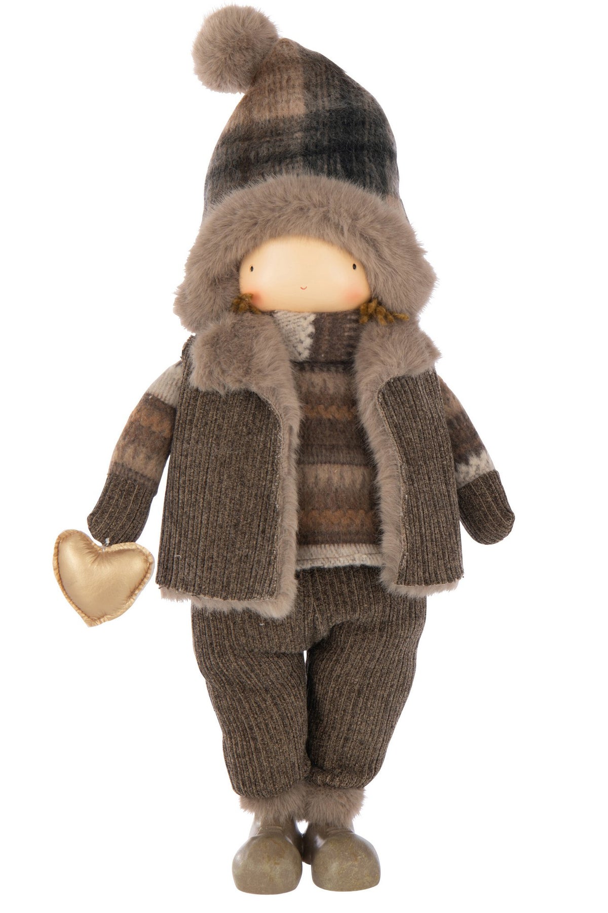 J-Line figuur Jongen + Hart - polyresin - mix - L