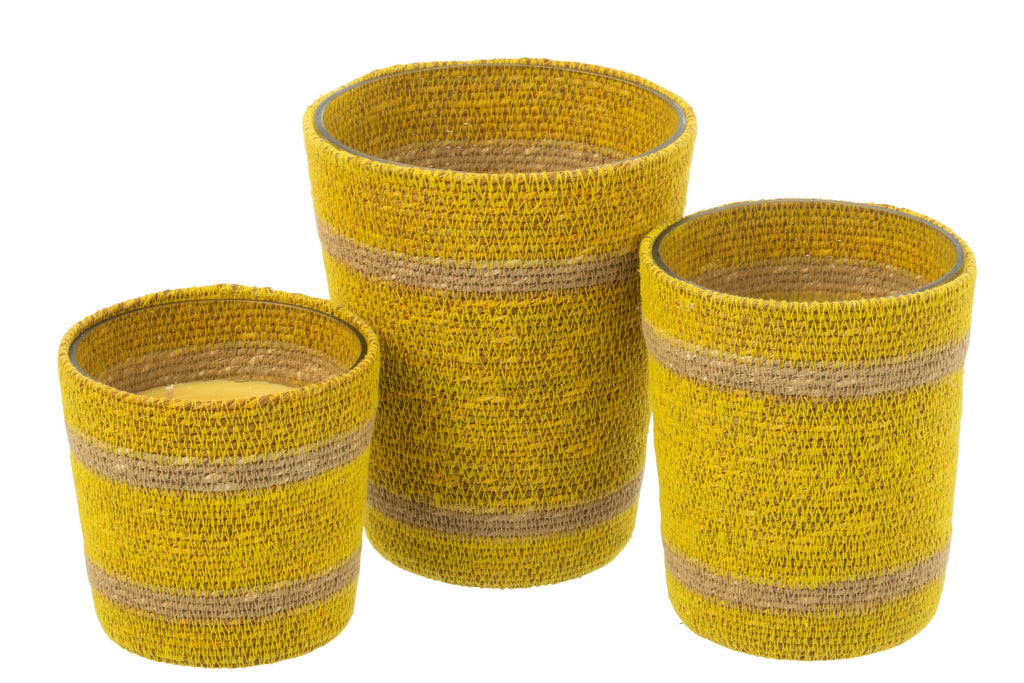 J-Line Geurkaars Mand Wax Geel Large - 75 Uur