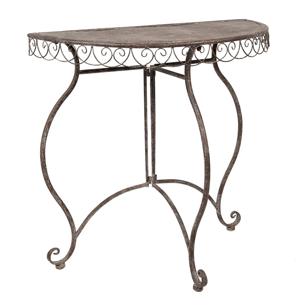 Plantentafel Set van 2 76x38x75 / 64x32x65 cm Bruin Metaal