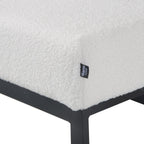 Pouf Hocker voetenbank bijzettafel Teddy stof wit 75 cm otto