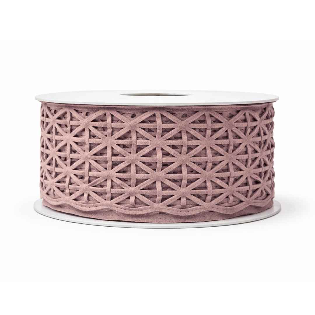 Velvet Lint – Gestanst Patroon – Oud roze
