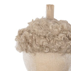 Decoratie fluweel eikel crème 15cm*