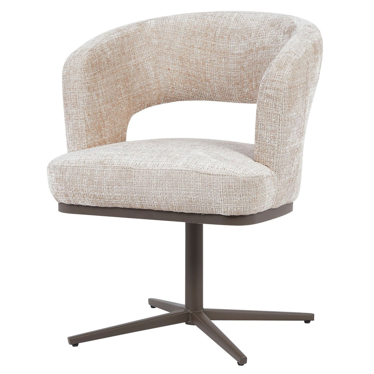 Eetkamerstoel Melina Beige - Bruin onderstel