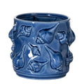 Vaas Keramiek schelpen blauw h12 d13,5cm