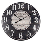 Wandklok Ø 59x5 cm Zwart Hout Muurklok