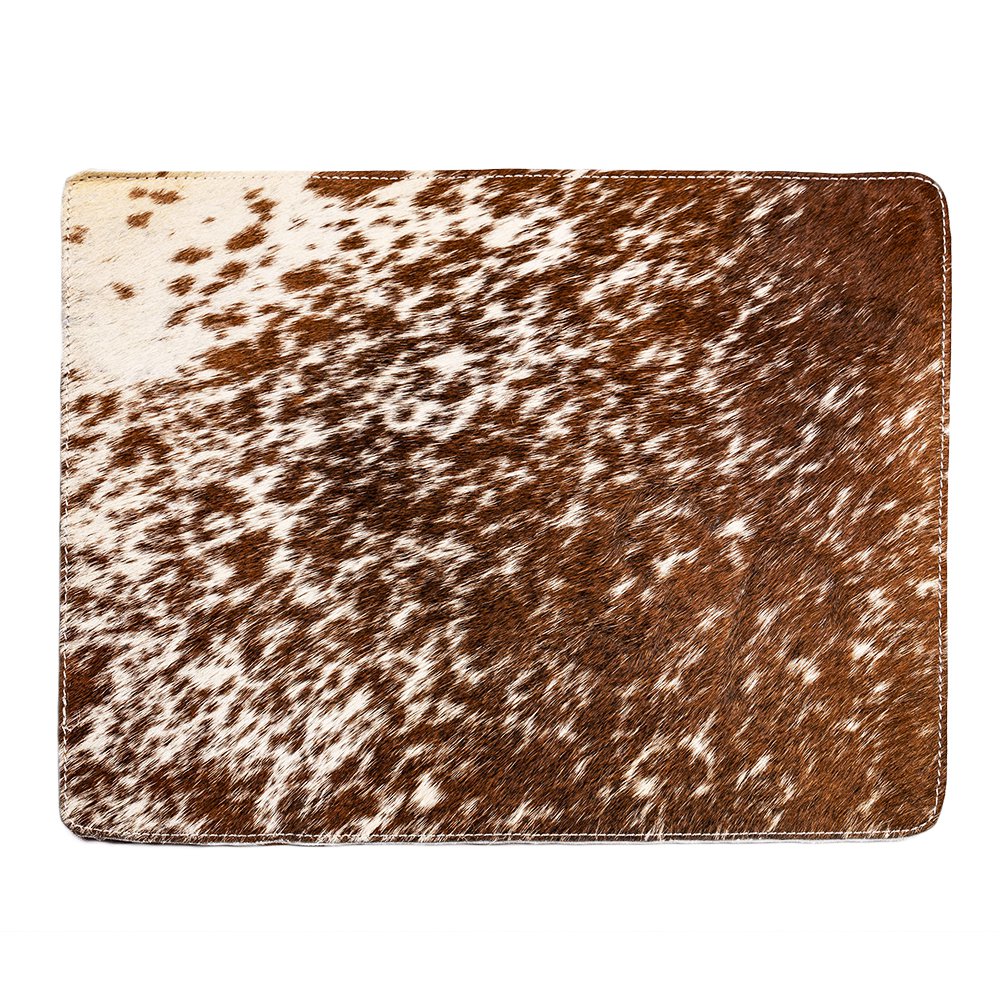 Placemat koehuid rechthoek bruin/wit 30x40cm