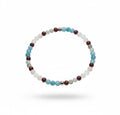 Dames armband Aquamarijn, Granaat, Labradoriet en roze Jade 4 mm
