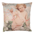 Kussenhoes 45x45 cm Roze Wit Polyester Engel Sierkussenhoes