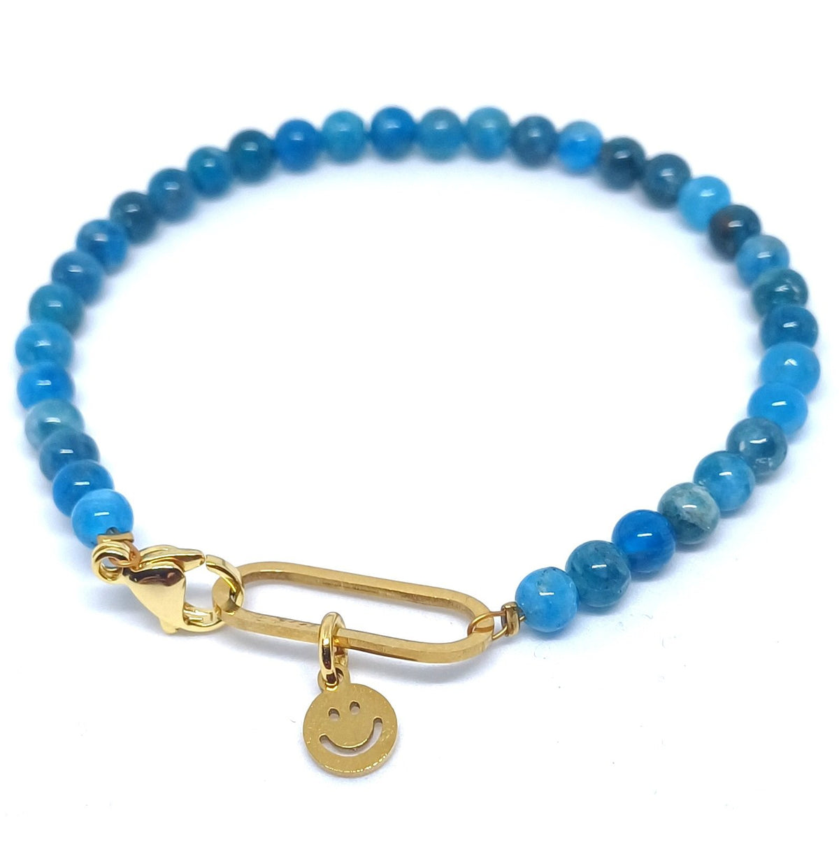 Edelsteen armbandje met ovale link sluiting