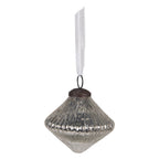 Kerstbal Ø 9 cm Zilverkleurig Glas Kerstdecoratie