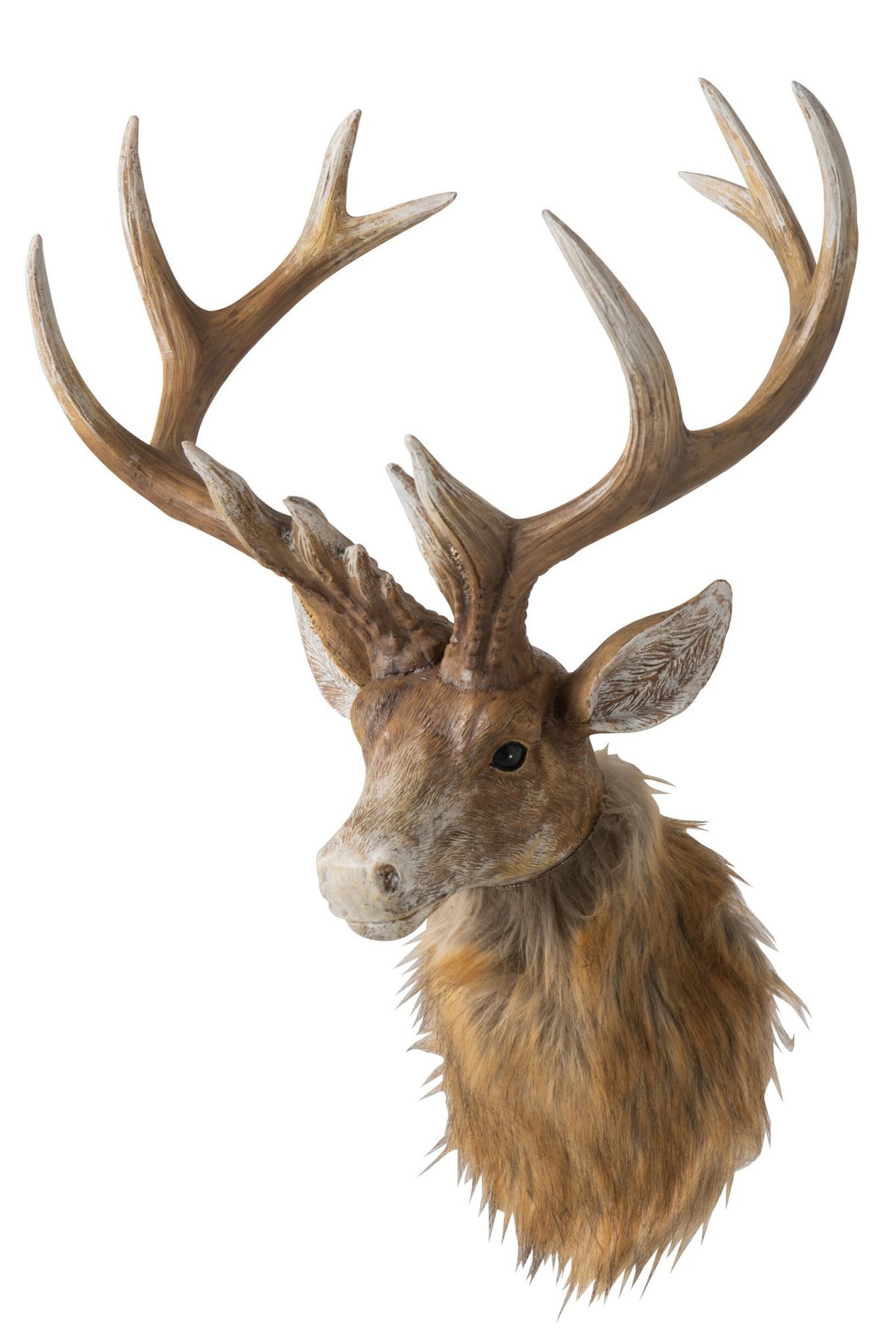 J-Line wanddecoratie Hert Kop - polyresin - bruin/lichtbeige - large