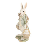 Beeld Konijn 17 cm Wit Groen Polyresin