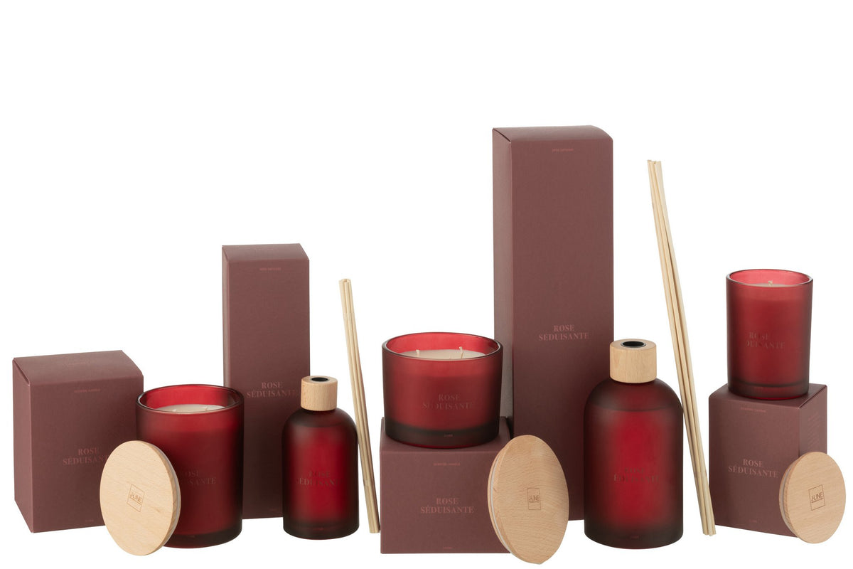 J-Line geurstokjes Accords Essentiels - Rose Seduisante - rood - 550ml