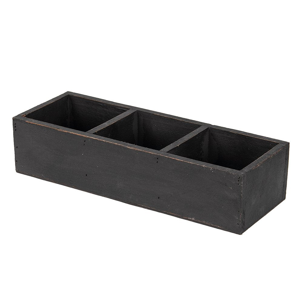 Houten Kistje 33x12x7 cm Zwart Hout Opbergkistje