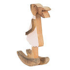 Beeld Konijn 14x7x25 cm Bruin Roze Hout