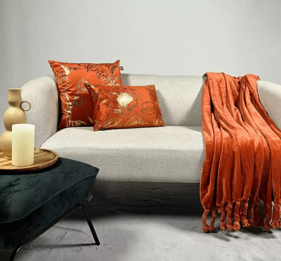 Dutch Decor Florijn - Plaid Fleece 150x200 cm - Potters Clay - oranje
