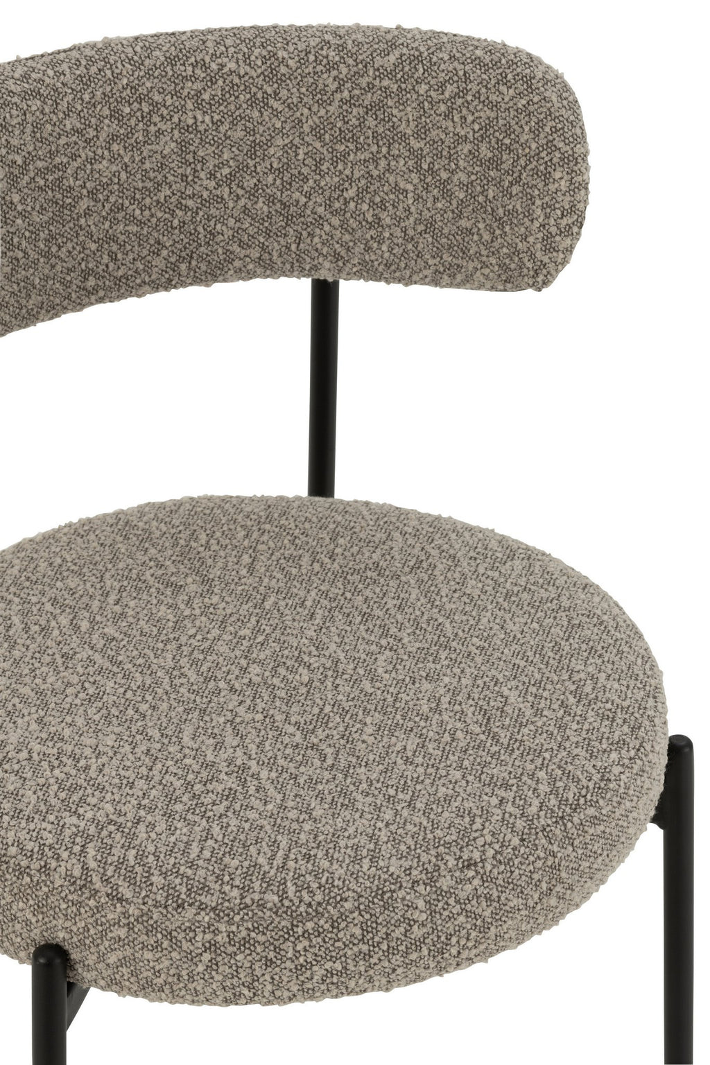 J-Line stoel Bouclé - multiplex/polyester - grijs/zwart