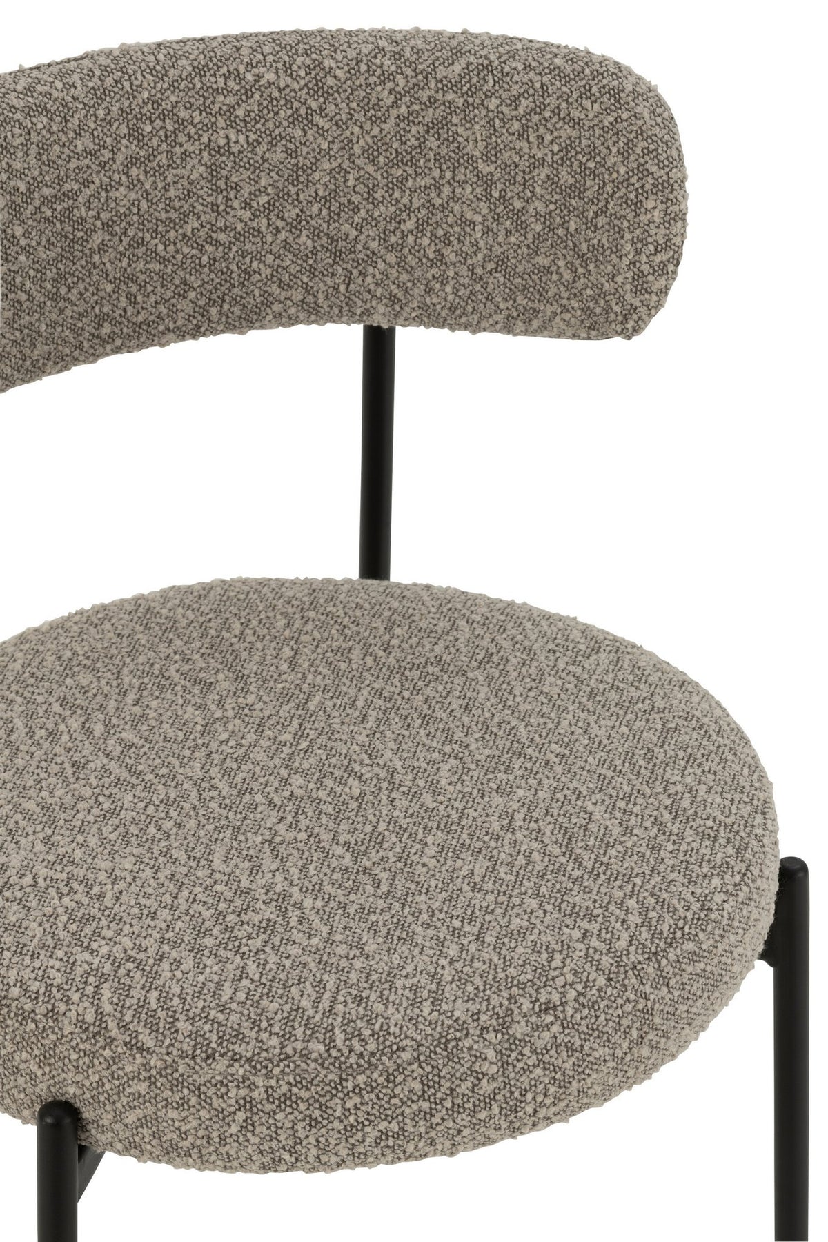 J-Line stoel Bouclé - multiplex/polyester - grijs/zwart